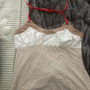 Free People Red and White Striped Tank Top